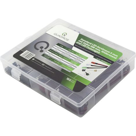 Quadrios LED-Sortiment Rot, Grün, Gelb, Blau, Kaltweiß, Warmweiß 5 mm 20 mA 3.0 V (1/3)
