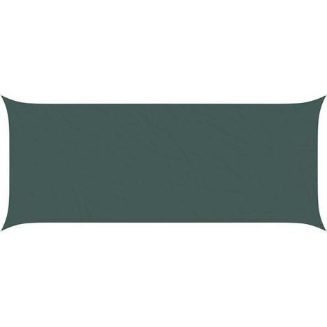Voile d'ombre vert foncé 6 x 2,5 m 100 % polyester oxford - Voile ombrage protection UV terrasse balcon jardin (1/5)