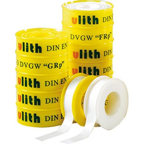 Nastro Sigillante Di Ptfe Capezzoli, Modello: 12 Mm X 12 M (100 G / Mq), Per La Filettatura Capo Del Filo '' Frp '', Colore Bianco Nucleo / Guscio Giallo