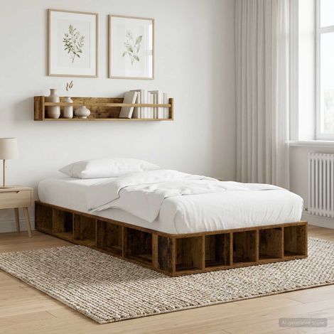 Cadre de lit avec rangement Bois ancien 80 x 200 cm (1/5)