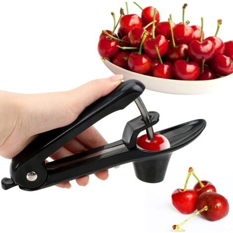 Dénoyauteur de cerises Fruits Pitter Remover Olive Corer Supprimer Pit Graines Gadget Stoner Noir 20x11.5cm (1/5)