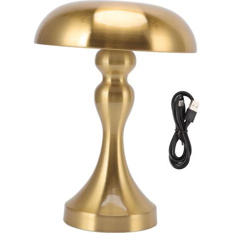 Lampe table champignon rechargeable – tactile – 3 vitesses température couleur – gradation continue – or – chambre / bureau / chevet – Garosa (1/5)