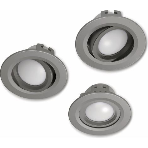 3x WiFi LED Einbaustrahler 5W/32W Satin Nickel (1/5)