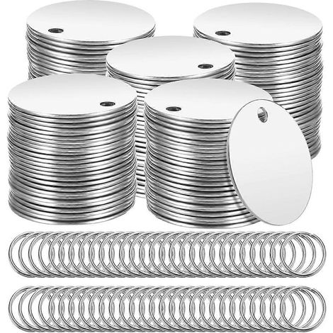 120 étiquettes vierges à estamper - Étiquettes rondes de 1,2 pouce avec trous (1/5)