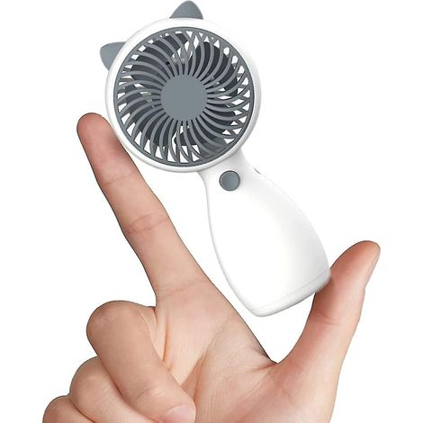 Mini ventilateur portable, ventilateur rechargeable USB, ventilateur de bureau silencieux avec cordon (blanc) (1/4)