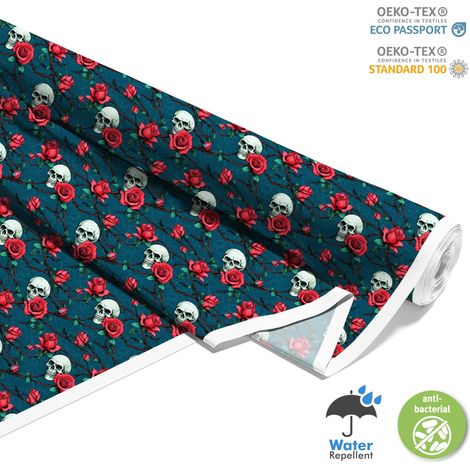 Outdoor dekostoffe oxford - Motiv der Schädel I DX4485 (1/5)
