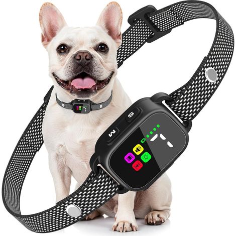 MASBRILL Antibellhalsband für kleine Hunde, wiederaufladbares Antibell-Trainingshalsband mit 3 Ton-/Vibrationsmodi und 7 Empfindlichkeitsstufen (1/5)