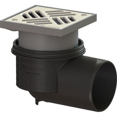 -Boden-/Deckenablauf Ecoguss DN 100, seitlich, Schlitzrost (1/2)