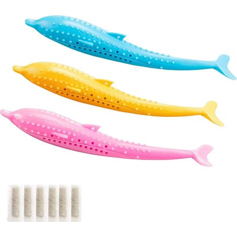 MINKUROW Katzen-Fisch-Spielzeug, 3-teiliges Katzen-Zahnspielzeug, Silikon-Backenzahn-Kauspielzeug, interaktives Spielzeug für Katzenzähne, die Mundgeruch reinigen (1/5)
