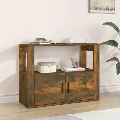 vidaXL Buffet Chêne fumé 80x30x60 cm Bois d'ingénierie (1/5)