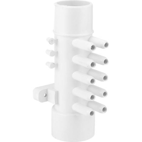 1 Collecteur 10 ports PVC, 6 bouchons inclus, résistant haute température, pour spa, piscine, bain à remous (1/5)