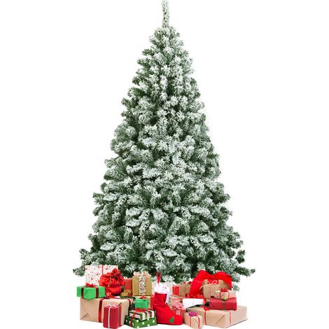 Albero di Natale 180cm innevato aghi in PVC di alta qualità base metallica solida (1/3)