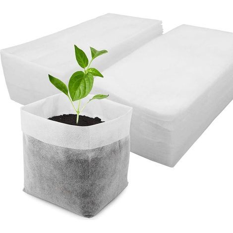 (10 x 12 cm)Lot de 100 sacs de culture non tissés pour fleurs, légumes, jeunes arbres, (1/5)