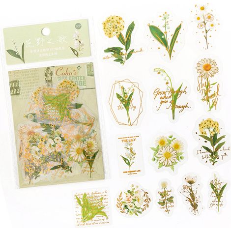 Lot de 30 autocollants fleurs originaux, exquis et tendance, style floral sauvage pour journaling, carnets et bullet journal. (1/5)