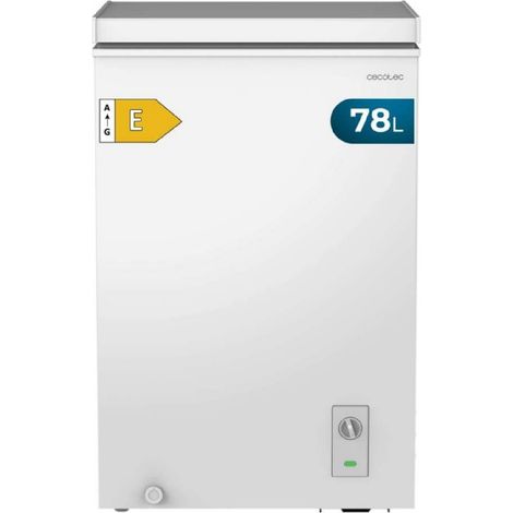 Cecotec Congelador Arcón Bolero CoolMarket Chest 78 White E. 78 Litros de Capacidad, Control Mecánico, Termostato Ajustable, Cesta Organizadora, Descongelación Manual, Clase Energética E (1/5)