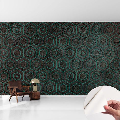 Carta da parati adesiva - lavabile - decorazione murale - per cucina - pellicola decorativa Motivo geometrico 416x254 cm (1/5)