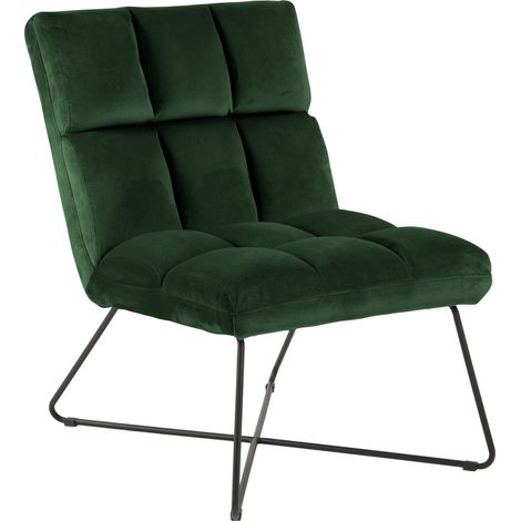 Fauteuil 62x86x90 cm en velours vert foncé (1/5)