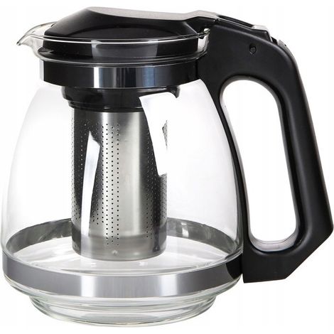 Glaskrug mit Metalleinsatz für Tee und Kräuter, 1,5 l, 1 Stück.