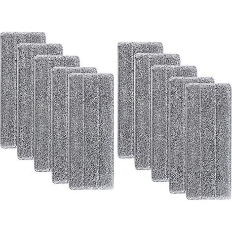 10 pièces Serpillères en Microfibre pour Balai Lave-Sol Housse de Nettoyage de Rechange Vadrouille La Tête de Ménage de Vadrouille pour Balai Plat Nettoyage en Microfibre/Lingettes de Nettoyage 33x12m (1/5)