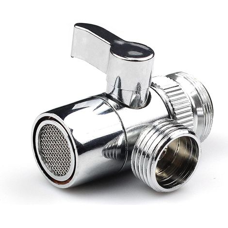 NALOOKAMIC 3 Voies Douche inverseur Diverter en Alliage et Collecteur-Universel Valve pour Pièce de Rechange de et D'évier de Cuisine ou de Salle de Bain M22 X M24 (1/5)