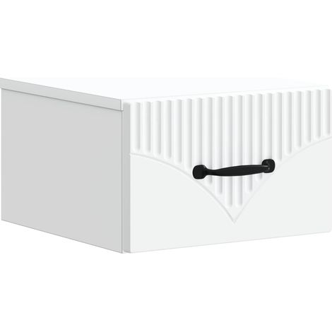 Mobiletto da notte a muro con cassetto Bianco 34,5 x 33 x 20 cm vidaXL