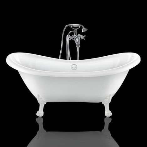 Freistehende Badewanne DARLINGTON Löwenfüße WEISS 175