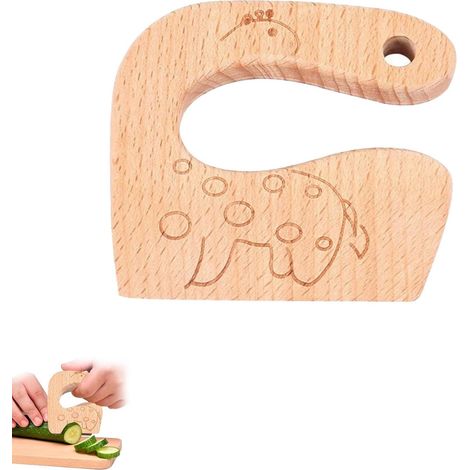 Kinderküchenmesser aus Holz, Sicherheitsmesser, Montessori-Küchenutensilien, Kinderbesteck zum Schneiden und Kochen von Gemüse oder Obst (1/4)