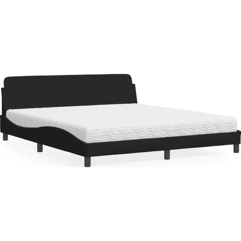 Bett mit Matratze "Dover" Schwarz 180x200 cm Stoff (1/5)