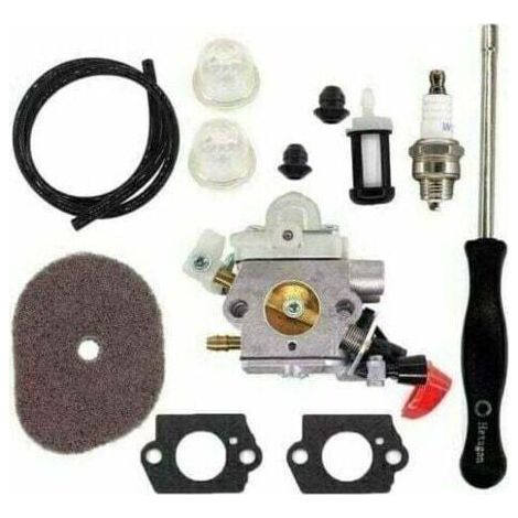 Carburatore con filtro aria per tosaerba Stihl FS40 FS50 FS56 FS70 FS70C FC70 FC56 FS56C HT56 HT56C KN56 KM56 KM56C, ricambi 4144 120 0608 41441200608 C1M-s267A. (1/5)