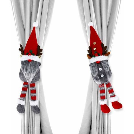 2pcs Embrasses De Rideau De Noël Père Noël Porte-Rideau Boucle Rideaux De Rideau De Noël Clips Retenues De Corde Mignon Dessin Animé Père Noël Rideau Décors pour La Maison Décoration De Noël,- Lefou (1/5)