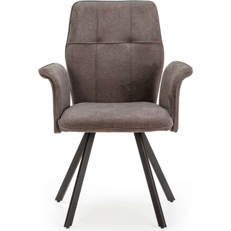 Pack de 2 sillones para comedor Marcos tapizado textil gris oscuro, 89cm(alto) 62cm(ancho) 60cm(fondo) (1/4)