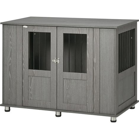 Jaula Para Perros Para El Hogar, Jaula Para Mascotas, Caseta Para Perros De Interior Con Cerradura, Puerta Magnética, Casa Para Perros Con Ventana, Caja Para Perros Extra Grandes, Gris, 116 X 60 X 87