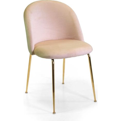 Sedia Sammi 50x57xh47/77,5 cm in Tessuto Velluto Crema/Oro (1/5)