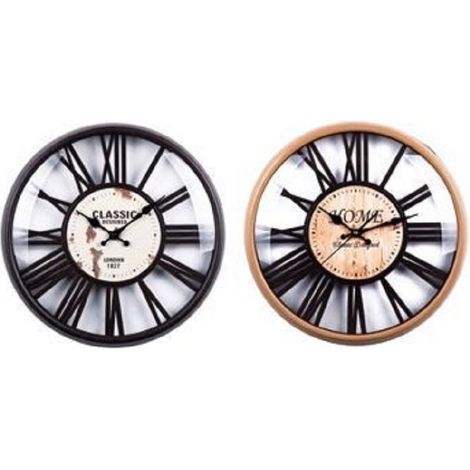 Kaela - Orologio Parete Tondo In Plastica 41cm Vintage Retro 2 Modelli Assortiti 5661110 - (1/4)