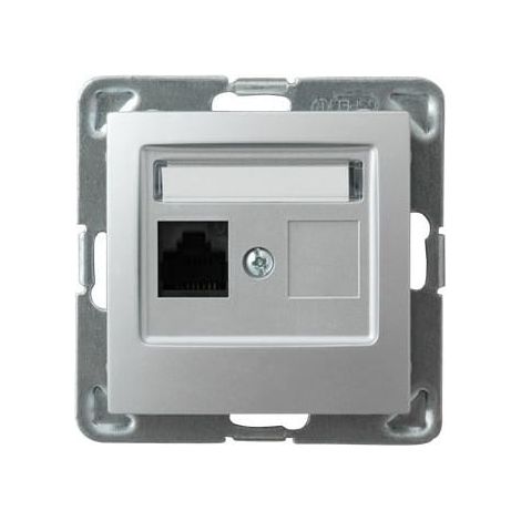 Prise d'ordinateur simple Cat. 5e sans cadre, argent, Impresja