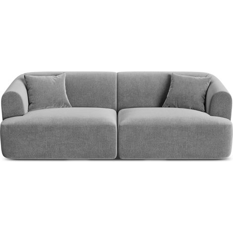 Canapé modulable 3 places en velours gris (1/5)