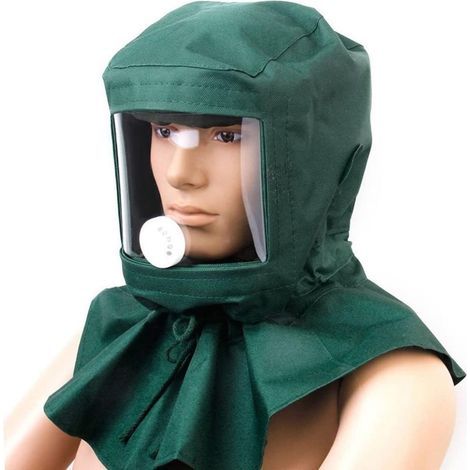 Cagoule de sablage en toile, protection faciale anti-poussière pour le ponçage, la peinture et la pulvérisation (1/5)