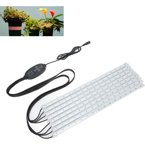 Bandeau LED rigide 8 voies rouge et bleu 100-240 V pour plantes, avec minuterie et variateur, norme européenne (1/5)