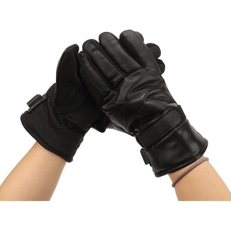 Gants chauffants USB 5V étanches en cuir PU respirant, réglables, compatibles avec les écrans tactiles, pour le ski et la moto. (1/5)