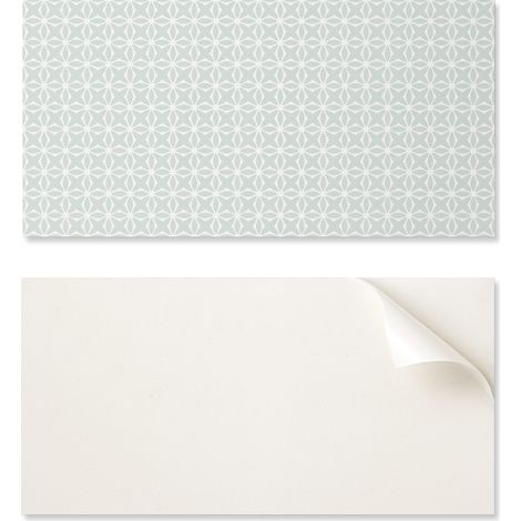 Revestimiento mural de vinilo autoadhesivo con gr谩ficos para cocina, 100x50 cm. Estampado floral geom茅trico.