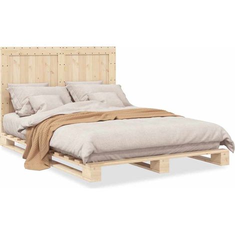 Maison Exclusive - Cadre de lit sans matelas avec tête de lit bois massif (1/5)