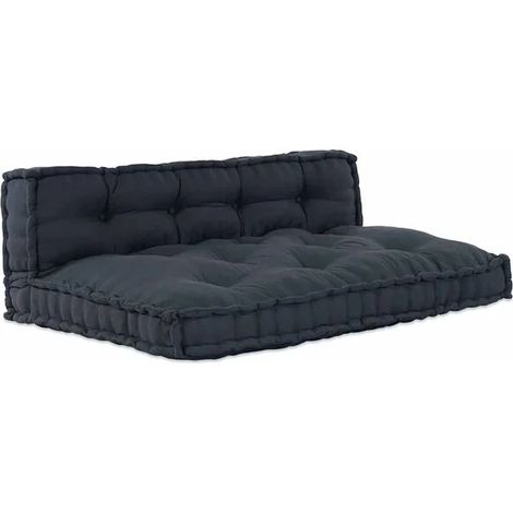 Plateau contenant 2 coussins de canapé, gris anthracite, 120 x 80 x 38 cm (1/5)