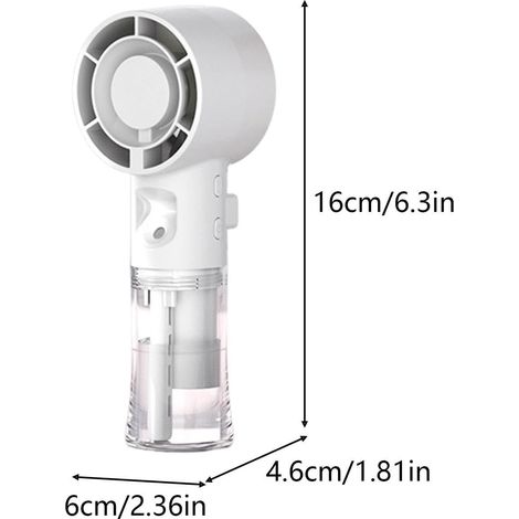 Ventilateur brumisateur portable—Humidificateur rechargeable USB,4 vitesses de ventilation — Idéal pour maison, les voyages,ureau. (1/4)
