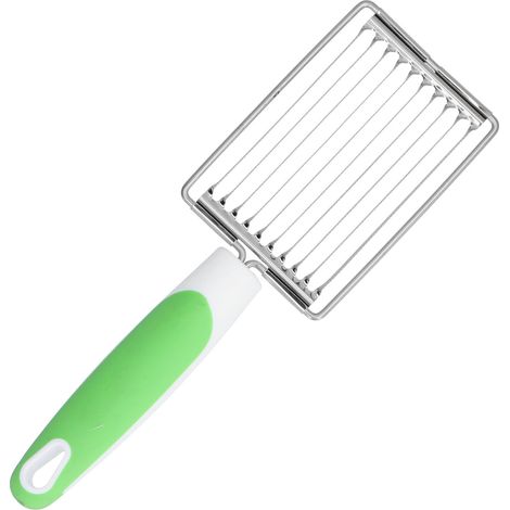 Coupe-viande en acier inoxydable pour tomates, jambon et fruits, avec poignée antidérapante (vert) (1/5)