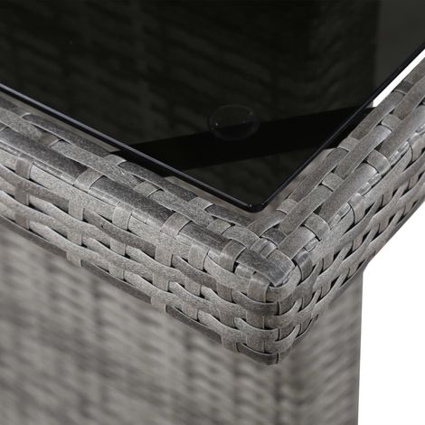 Table de jardin Table d'extérieur 240x90x74 cm Résine tressée et verre (1/3)