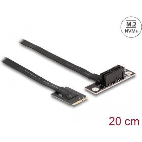 Delock Adaptador M.2 clave A+E a PCIe x1 NVMe en Ã¡ngulo con cable de 20 cm