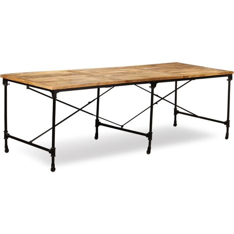 Table de salon salle à manger design bois de manguier massif 240 cm (1/5)