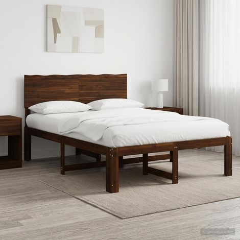Cama doble con cabecero ROSTOCK Marrón Oscuro 120 x 200 cm (1/5)