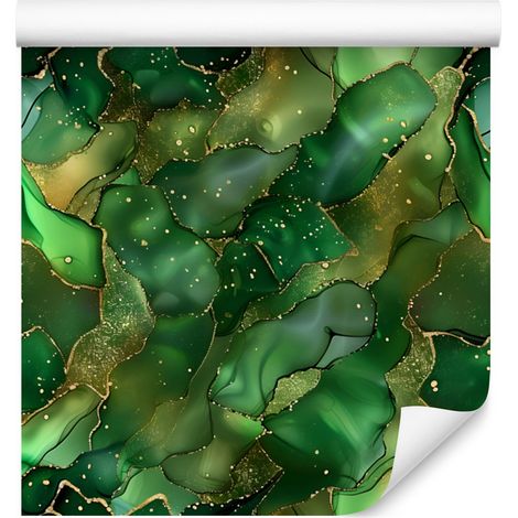 Papel pintado verde botella y verde tinta para salón y dormitorio, 50x1000 cm. (1/5)