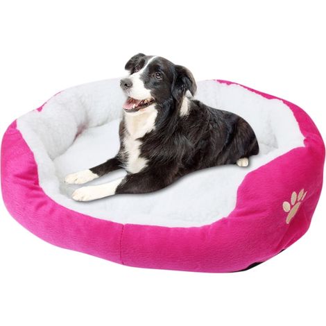 Coussin chaud en peluche pour lit de chenil pour animaux de compagnie pour chiots chats Pet Supplies Lit pour petit chien (couleur : rose rouge, taille : 50 x 40 cm)